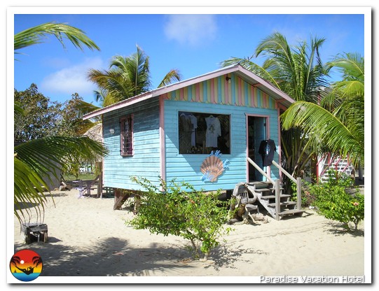 Souvenir shop on main street in Placencia, Belize by Alan Stamm